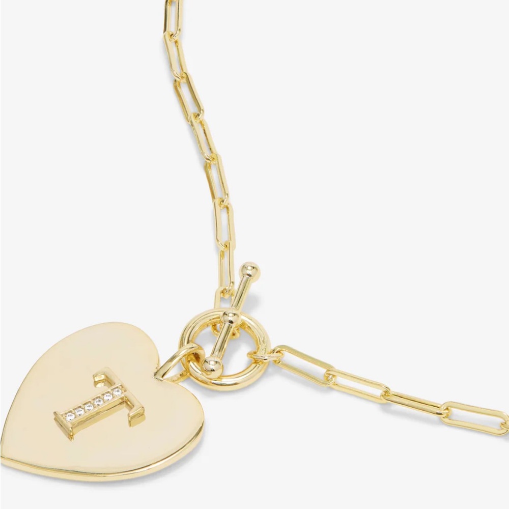 Melinda Maria Gold Love Letters Heart Necklace “T” Initial - Picture 3 of 5